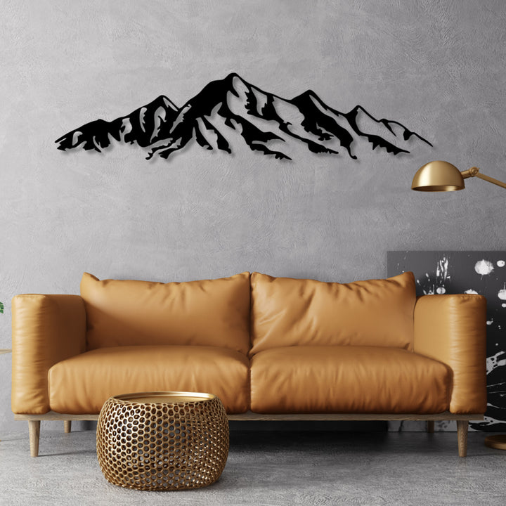 Ažurový obraz, 3D dekorácia na stenu, 3D obraz "Alpy" 100x23cm Black