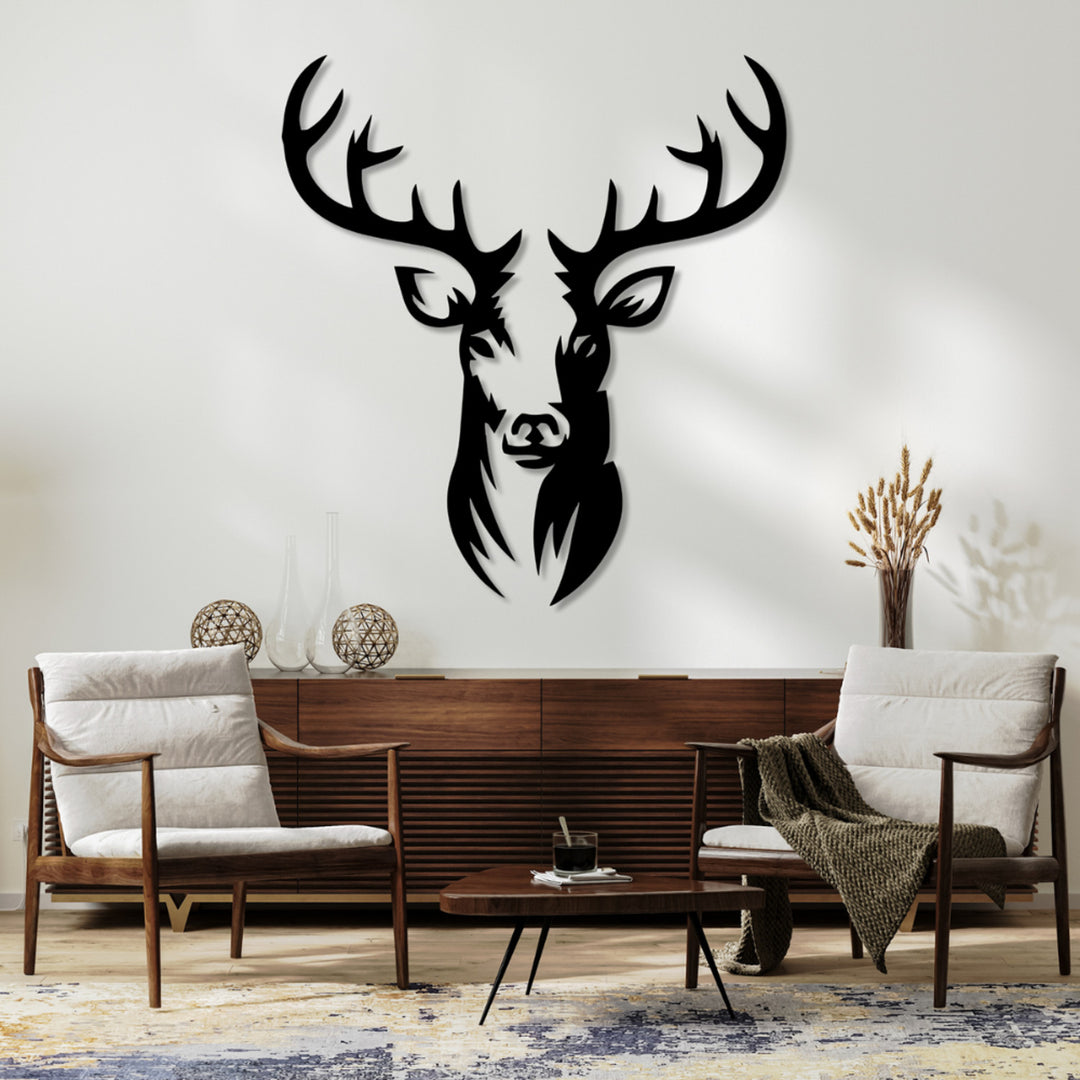 Ažurový obraz, 3D dekorácia na stenu, 3D obraz "Deer" 60x50cm čierna