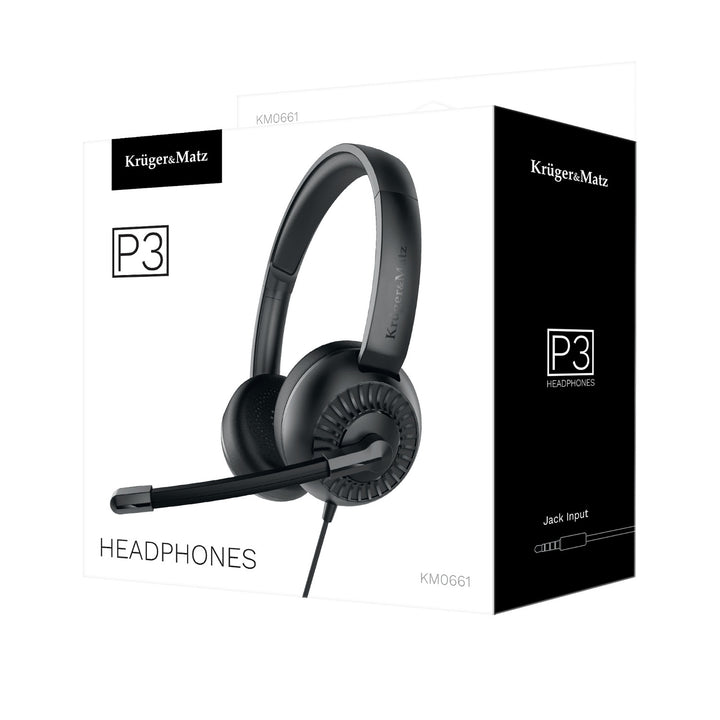 Slúchadlá s mikrofónom pre počítač (3,5 mm jack) Kruger&Matz P3