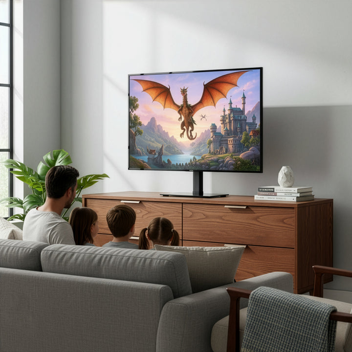 Univerzálny TV stojan Maclean, pre RTV skrinku, stojan, max. 35 kg, otočný o 20 stupňov, pre TV 32-55", MC-132