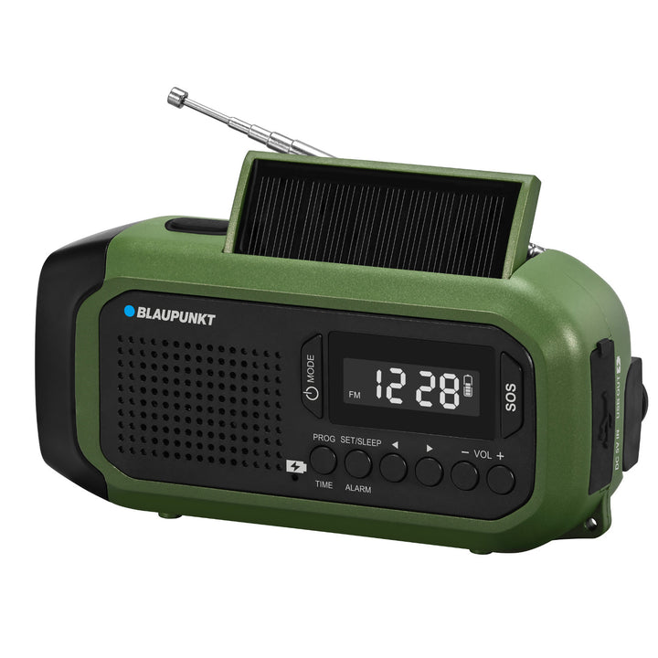 Rádio Blaupunkt sieťové/batériové, LED svietidlo, indikácia SOS, anténa, ER20
