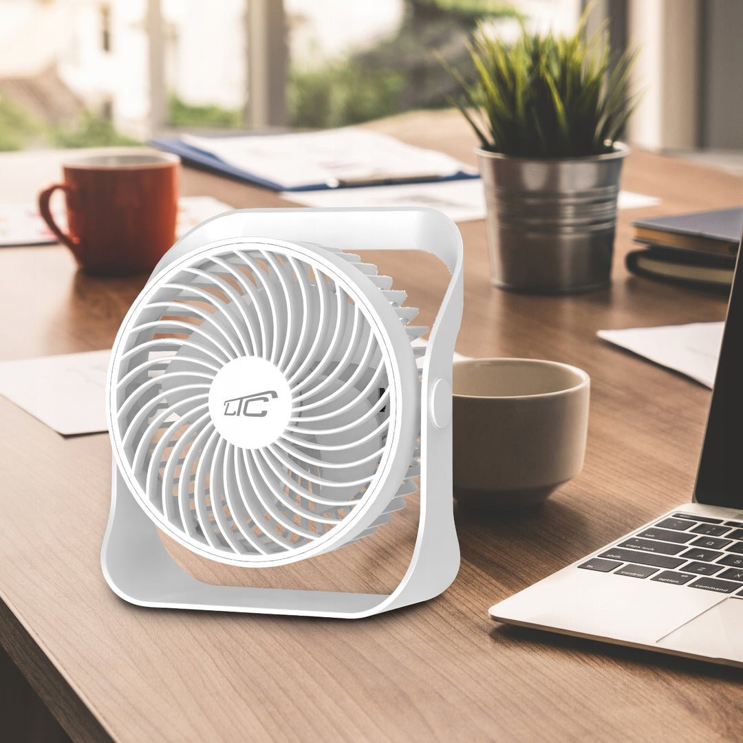 Bezdrôtový stolný ventilátor LTC, nabíjanie cez USB C, 4 úrovne rýchlosti, batéria 2000 mAh, LXWB16