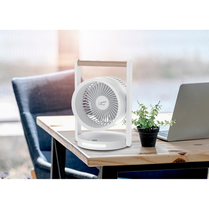 Bezdrôtový stolný ventilátor LTC, nočné svetlo a LED displej, 5 úrovní rýchlosti, batéria 3600 mAh, LXWB17