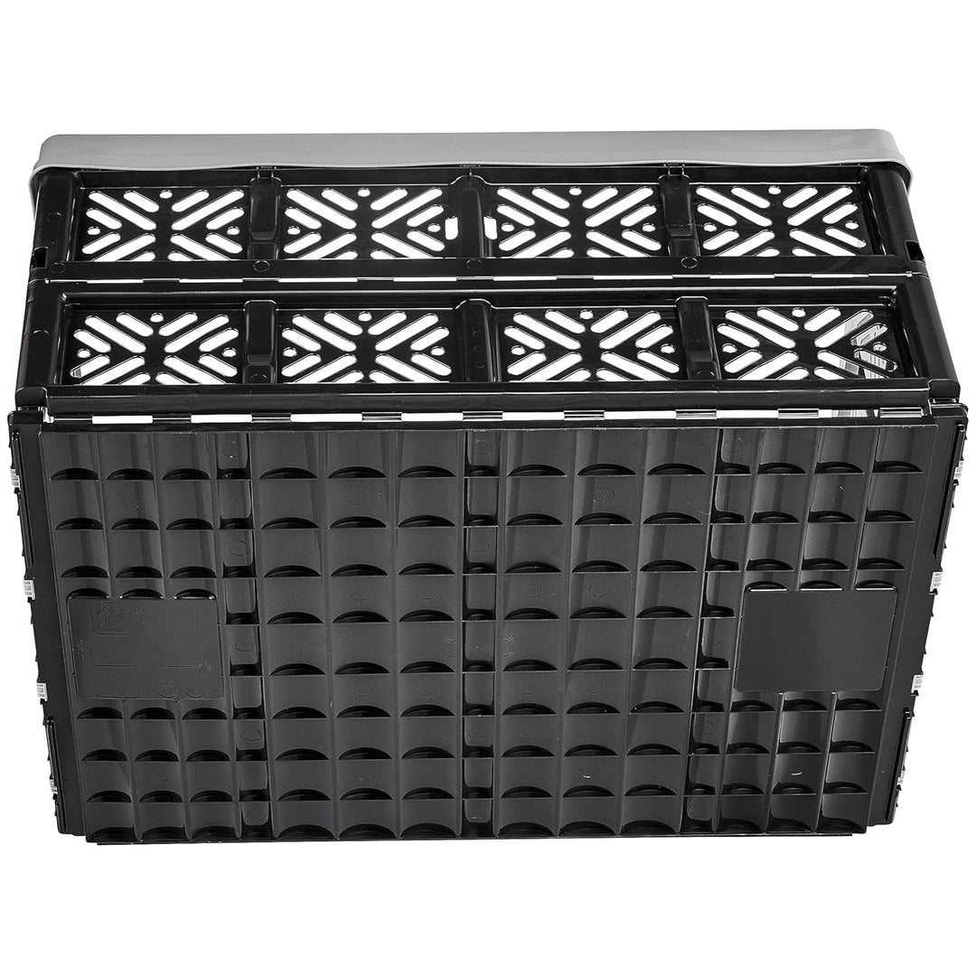 Plastový skladací kôš Keeeper, 32 l, sivo-čierny