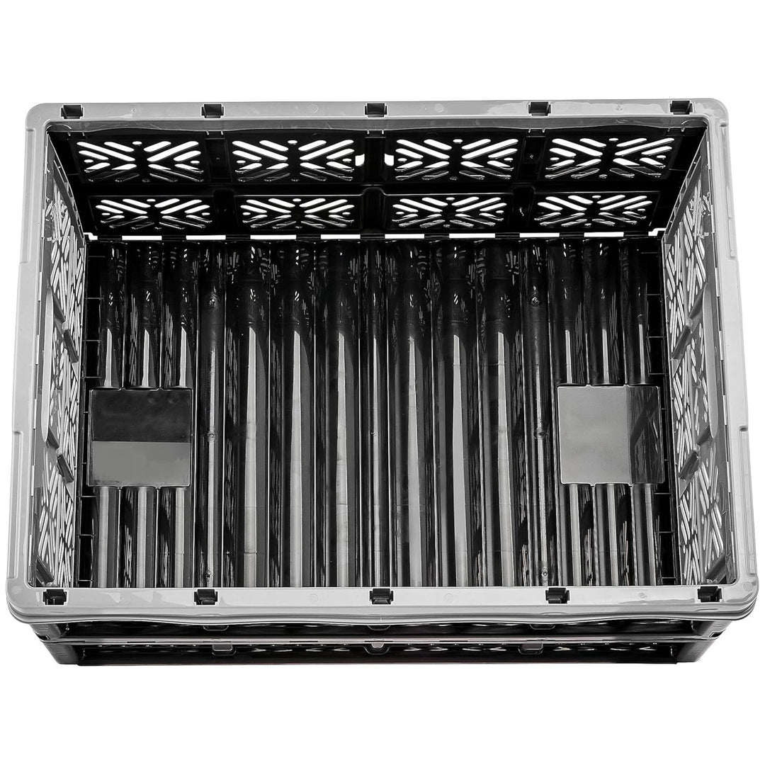 Plastový skladací kôš Keeeper, 32 l, sivo-čierny