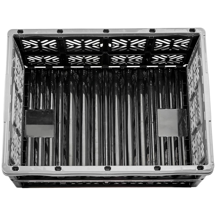 Plastový skladací kôš Keeeper, 32 l, sivo-čierny