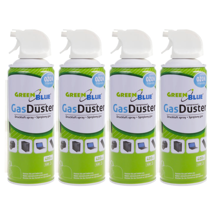 Stlačený vzduch GreenBlue GB400 400ml pištoľový rozprašovač - pištoľový sprej, 4 kusy