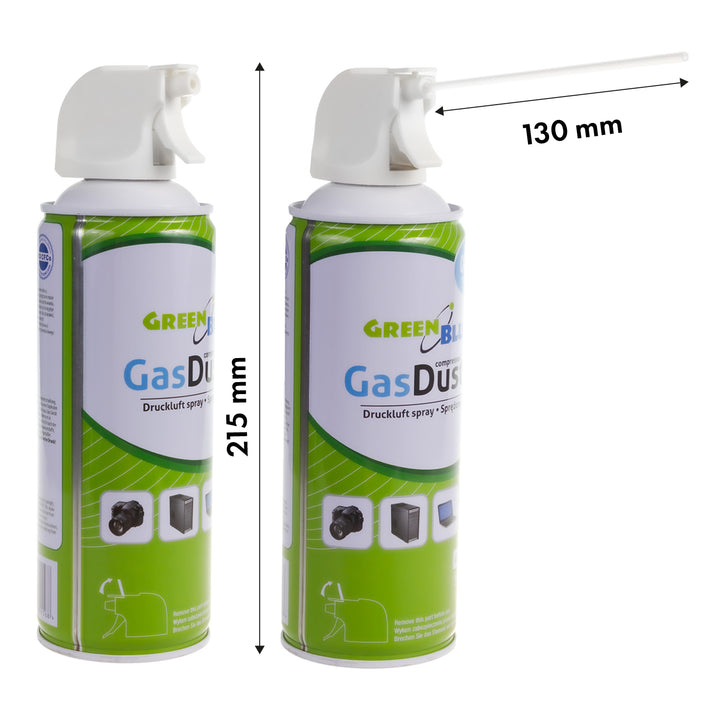 Stlačený vzduch GreenBlue GB400 400ml pištoľový rozprašovač - pištoľový sprej, 9 kusov