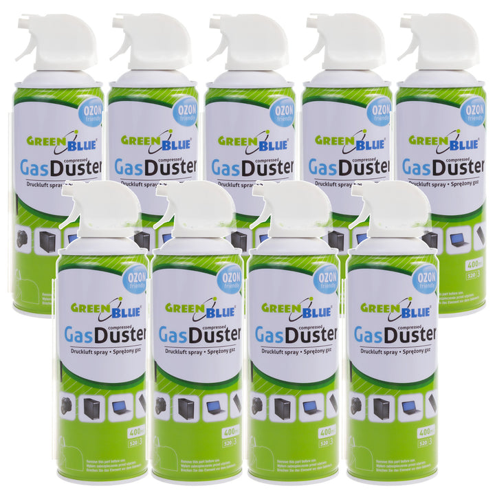 Stlačený vzduch GreenBlue GB400 400ml pištoľový rozprašovač - pištoľový sprej, 9 kusov