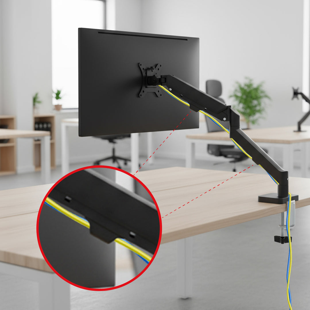 Držiak monitora Maclean, plynová pružina, 17"-32", 2-10 kg, čierny, MC-133