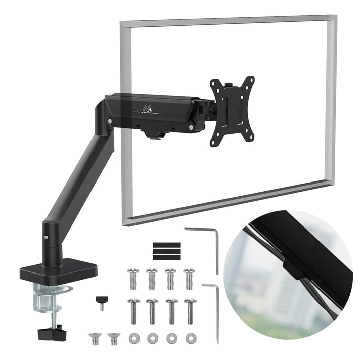 Držiak monitora Maclean, plynová pružina, 17"-32", 2-10 kg, čierny, MC-133