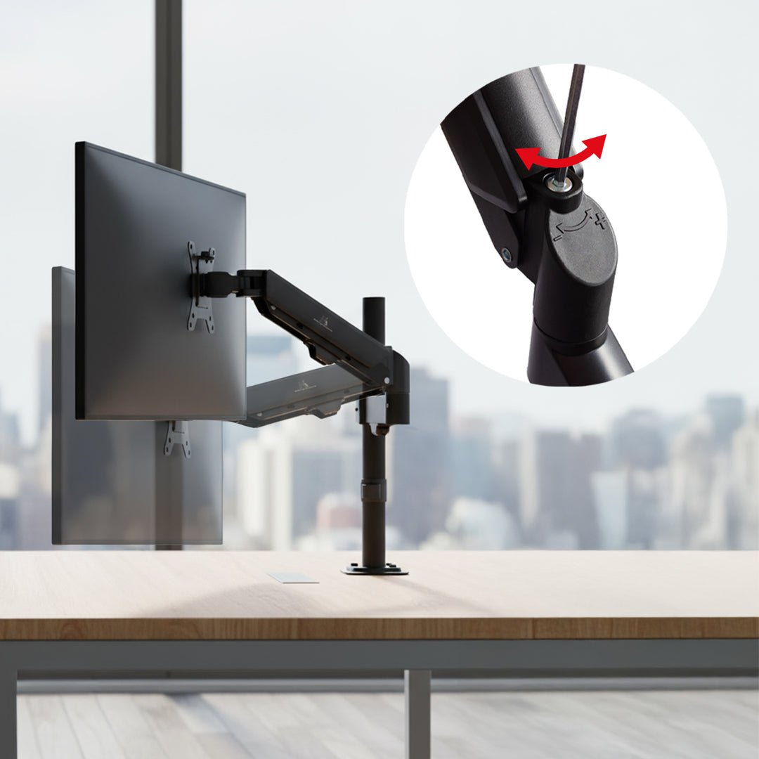 Držiak monitora Maclean, plynová pružina, 17"-32", 2-10 kg, čierny, MC-135