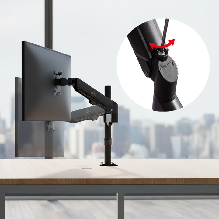 Držiak monitora Maclean, plynová pružina, 17"-32", 2-10 kg, čierny, MC-135