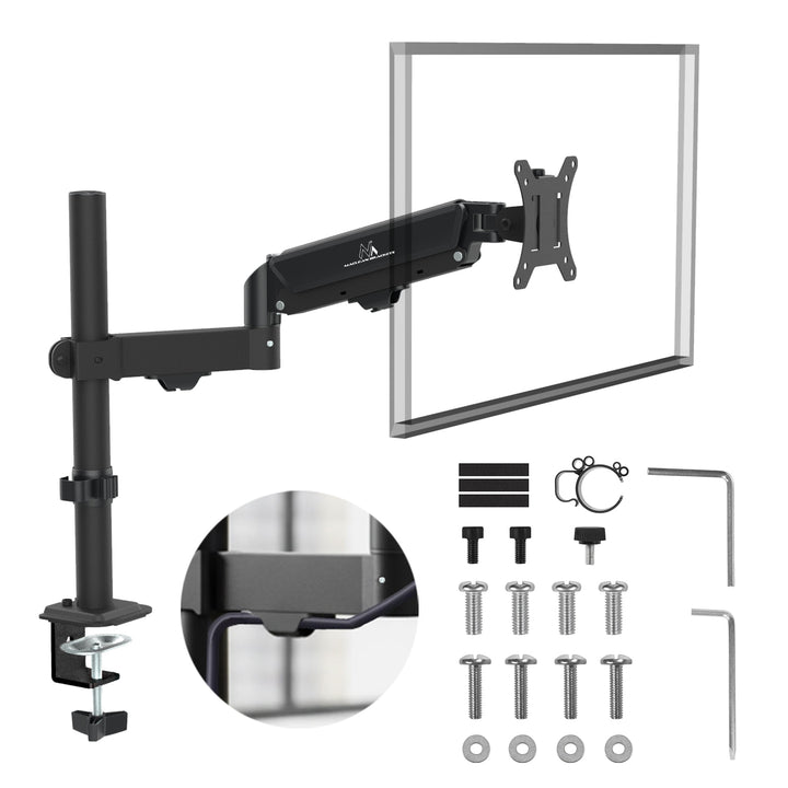 Držiak monitora Maclean, plynová pružina, 17"-32", 2-10 kg, čierny, MC-135