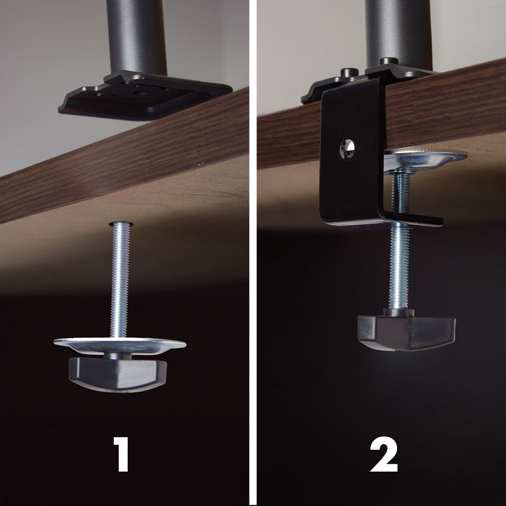 Držiak pre 2 monitory Maclean, plynová pružina, 17"-32", 2-10 kg, čierny, MC-136