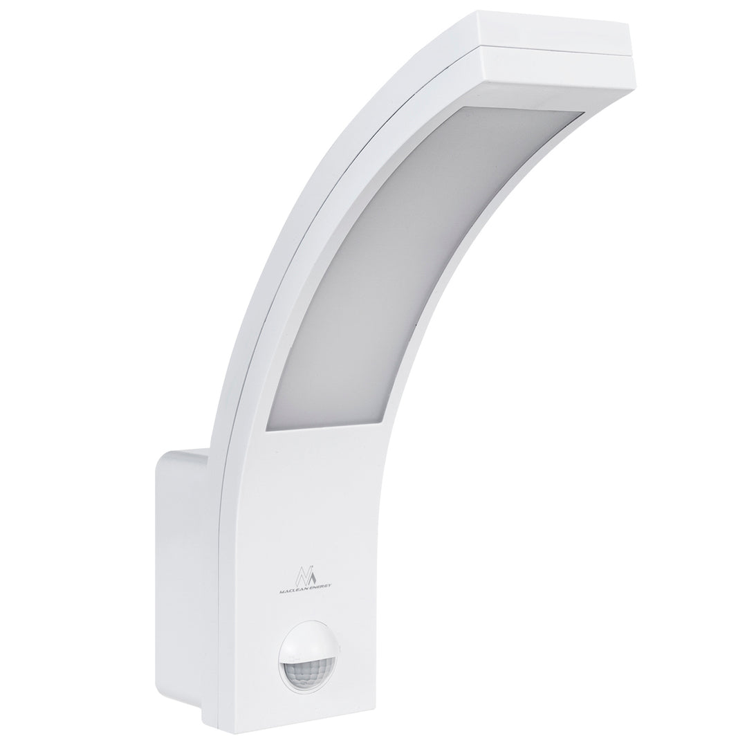 Maclean LED lampa so senzorom pohybu, PIR senzor pohybu, biela, 10W, IP54, 750lm, neutrálna biela (4000K) MCE244 W