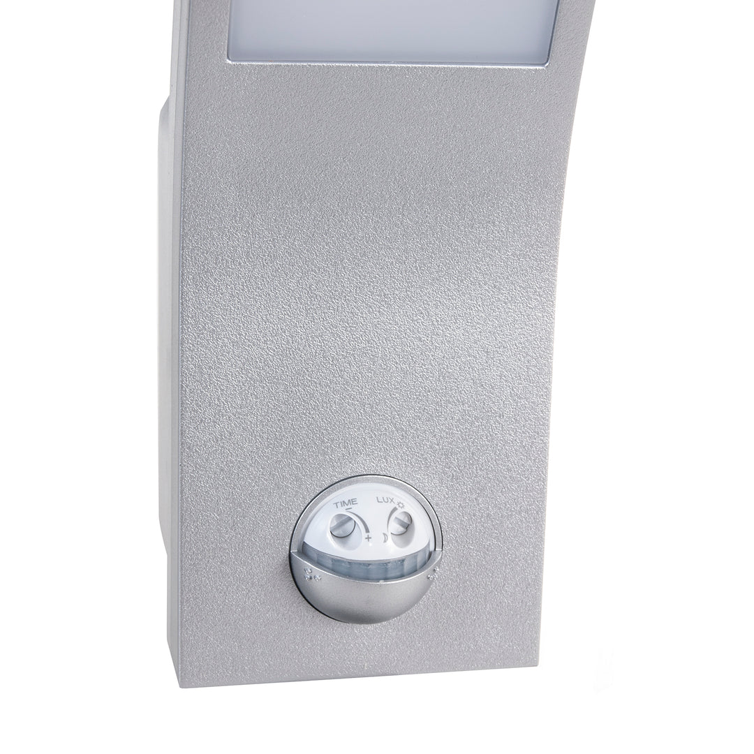 Maclean LED lampa so senzorom pohybu, PIR senzor pohybu, strieborná, 10W, IP54, 750lm, neutrálna biela (4000K) MCE244 S, 2 ks