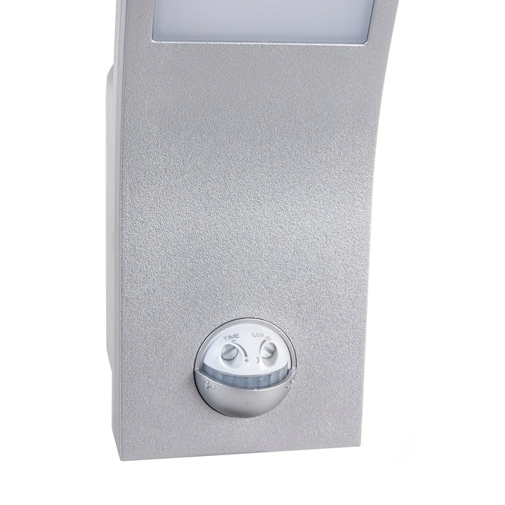 Maclean LED lampa so senzorom pohybu, PIR senzor pohybu, strieborná, 10W, IP54, 750lm, neutrálna biela (4000K) MCE244 S, 2 ks
