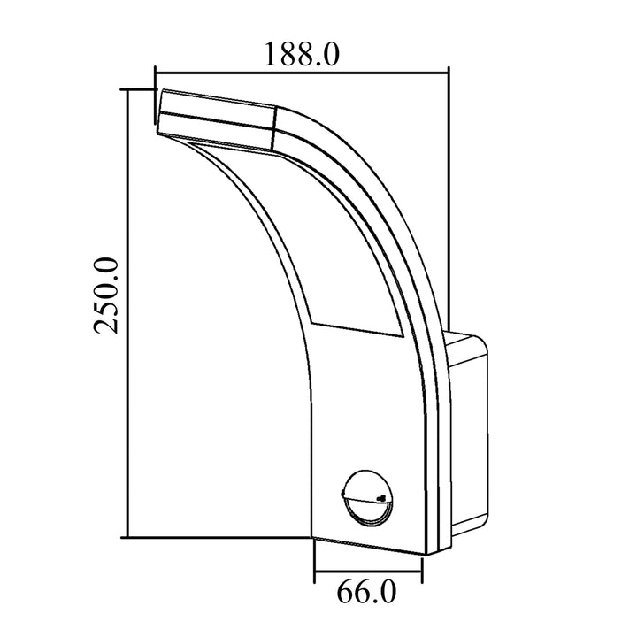 Maclean LED lampa s detektorom pohybu, PIR senzor, čierna, 10W, IP54, 750lm, neutrálna biela (4000K) MCE244 B, 2 ks