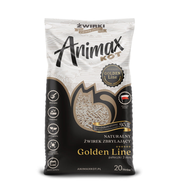 Podstielka, Animax Golden line 3 mm, malé valčeky, vrece 20 l