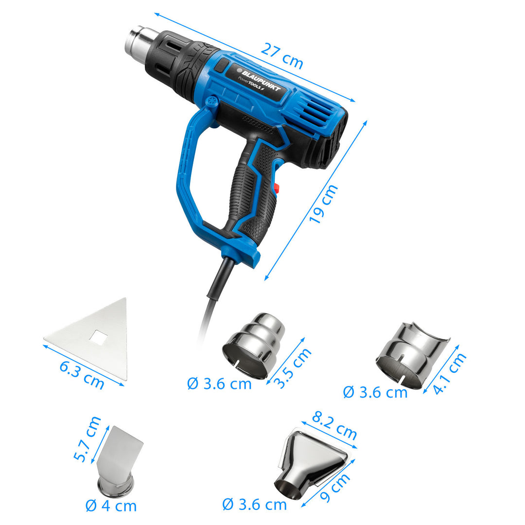 Teplovzdušná pištoľ Blaupunkt, 2000 W, ovládanie dúchadlom, rozsah 350-600 °C, HG2010