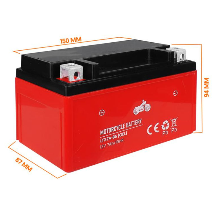 Gélová batéria Lamex, pre motocykle, 12V, 7Ah, LTX7A-BS