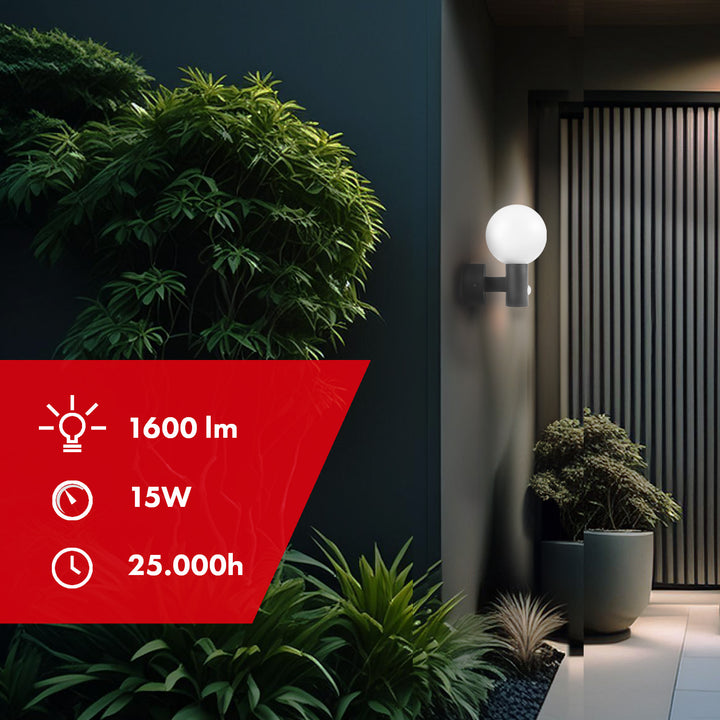 2x LED detektor pohybu PIR lampa vonkajšia IP65 15W