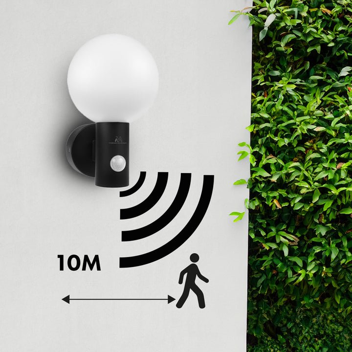 Maclean LED lampa so senzorom pohybu, PIR senzor pohybu, čierna, 15W, IP65, 1600lm, neutrálna biela (4000K) MCE515 B, 2 kusy