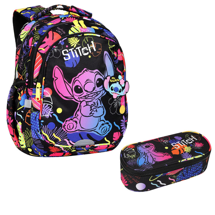 Coolpack Jerry DISNEY STITCH 19 L školský batoh čierny + CoolPack Campus Disney Stitch oválny školský peračník F062886