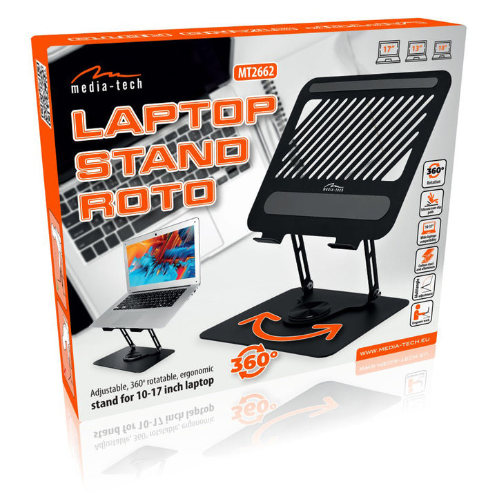 Nastaviteľný, otočný, ergonomický stojan na notebook 10-17, Media-Tech MT2662