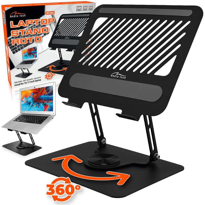 Nastaviteľný, otočný, ergonomický stojan na notebook 10-17, Media-Tech MT2662