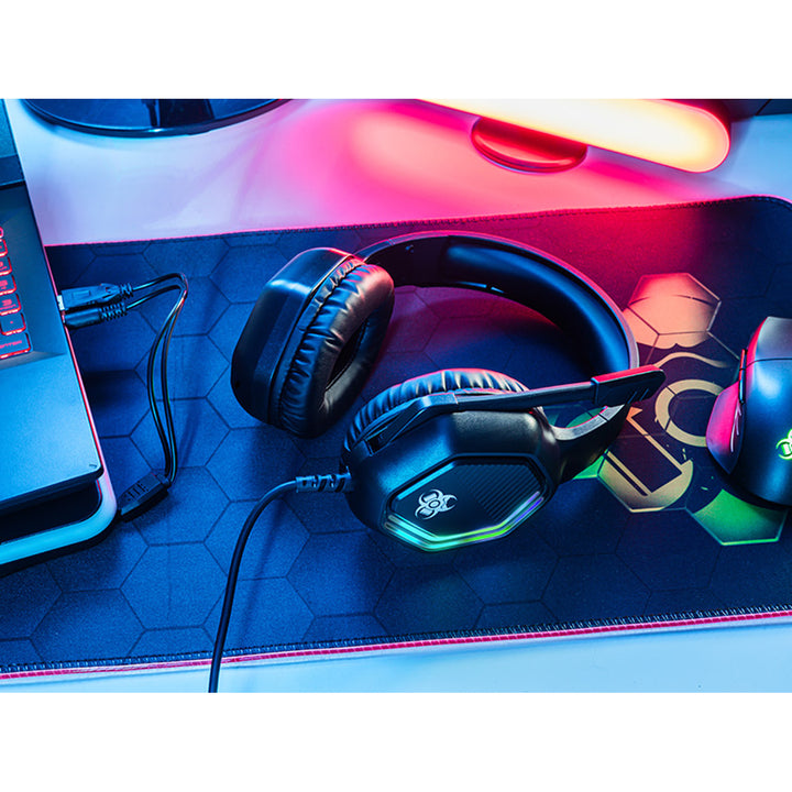 Herné slúchadlá Tracer, podsvietenie RGB, skladací mikrofón, Gamezone GZ X3
