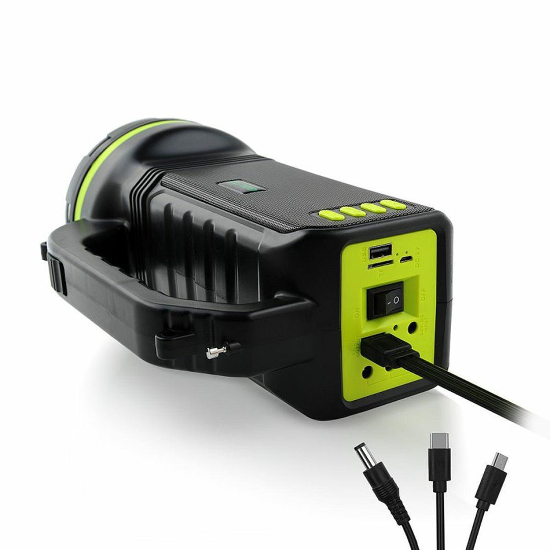 Multifunkčná solárna baterka Verna, 6v1, powerbanka, solárny panel, lampa, LED svetlá, reproduktor+rádio, Tur000008