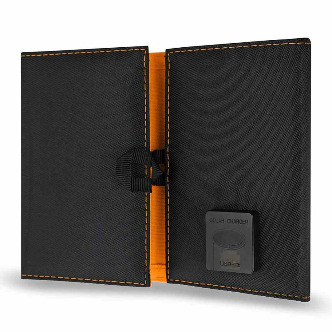 Solárny panel, nabíjačka, 6 W, 1 port USB, čierno-oranžový, A01