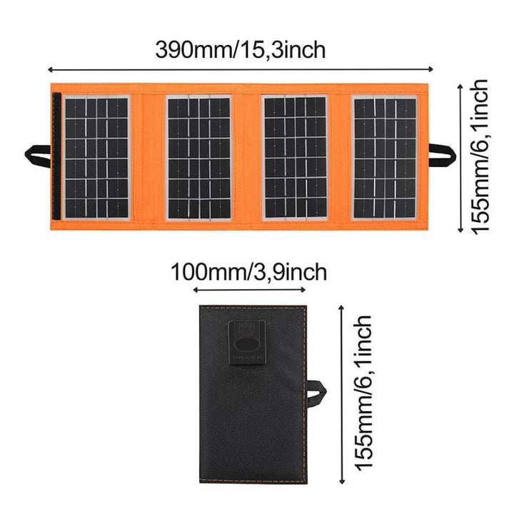 Solárny panel, nabíjačka, 6 W, 1 port USB, čierno-oranžový, A01