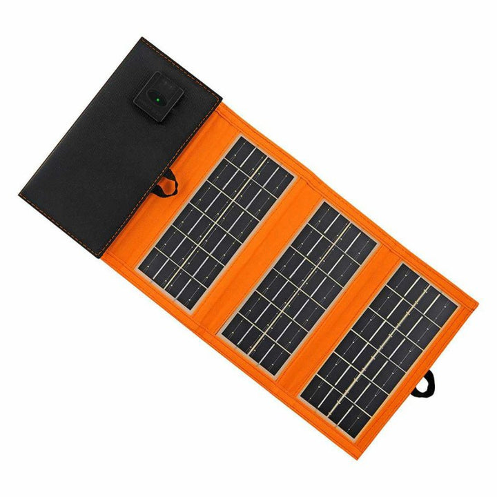 Solárny panel, nabíjačka, 10 W, 1 port USB, čierno-oranžový, A02