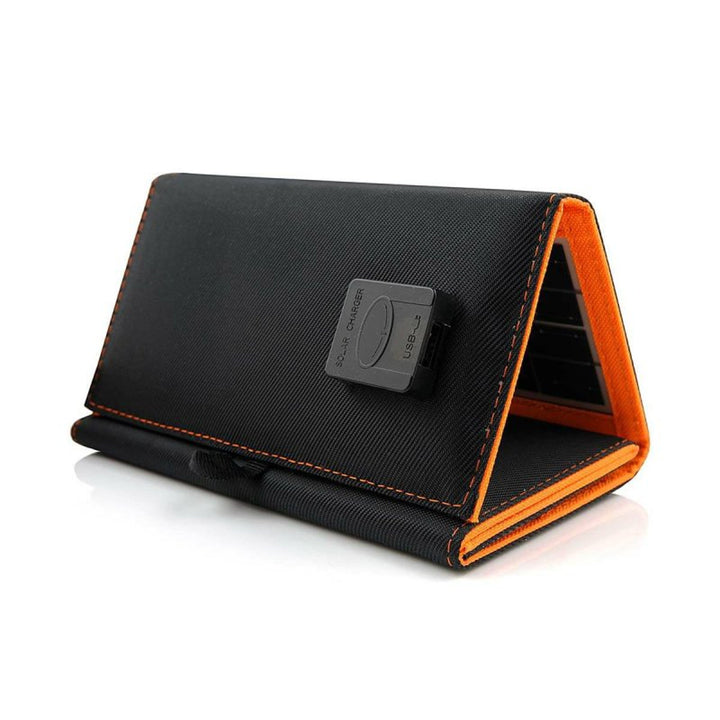 Solárny panel, nabíjačka, 10 W, 1 port USB, čierno-oranžový, A02