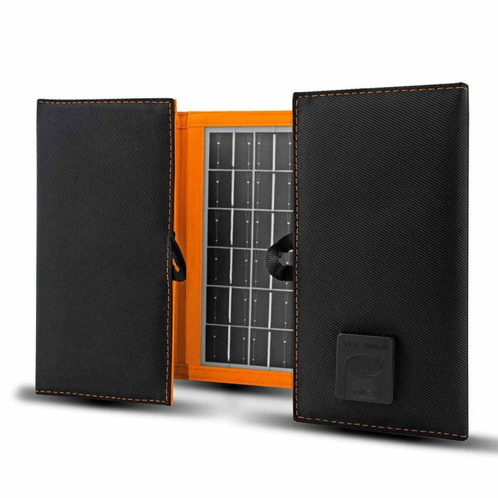 Solárny panel, nabíjačka, 10 W, 1 port USB, čierno-oranžový, A02