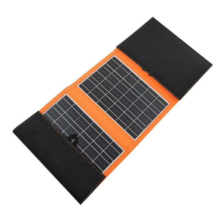 Solárny panel, nabíjačka, 20 W, 2 porty USB, čierny a oranžový, A05