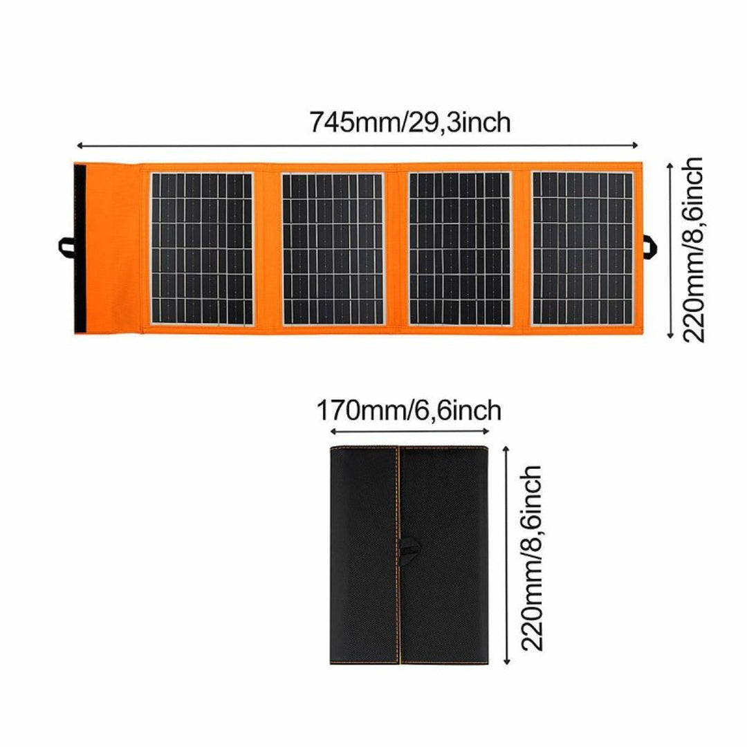 Solárny panel, nabíjačka, 20 W, 2 porty USB, čierny a oranžový, A05