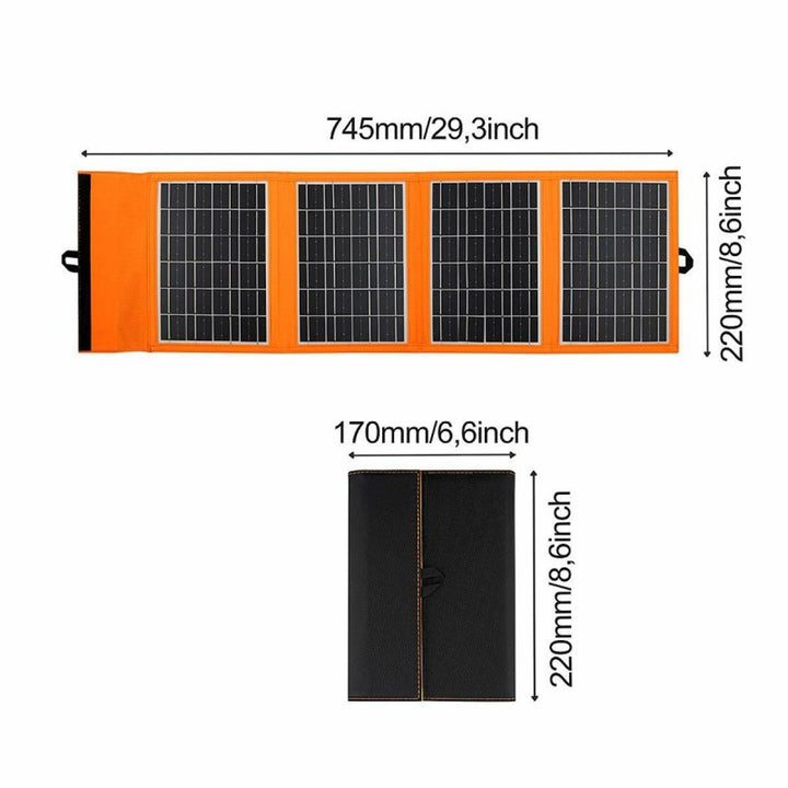 Solárny panel, nabíjačka, 20 W, 2 porty USB, čierny a oranžový, A05