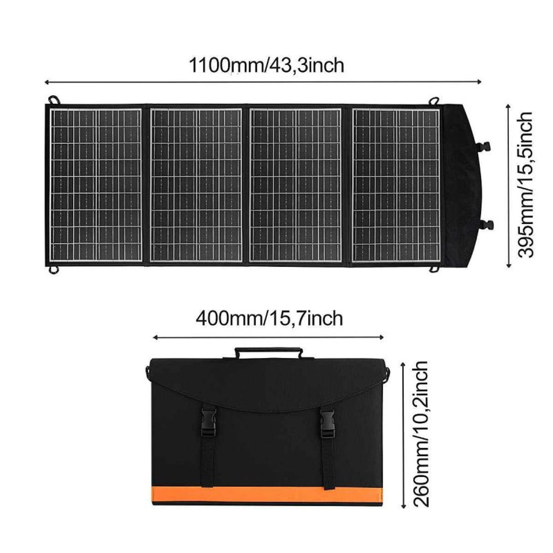 Solárny panel, nabíjačka, 60 W, 2 porty USB, čierna a oranžová, A06