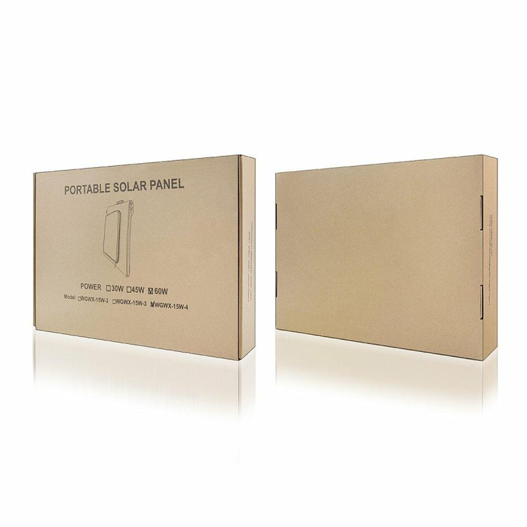 Solárny panel, nabíjačka, 60 W, 2 porty USB, čierna a oranžová, A06