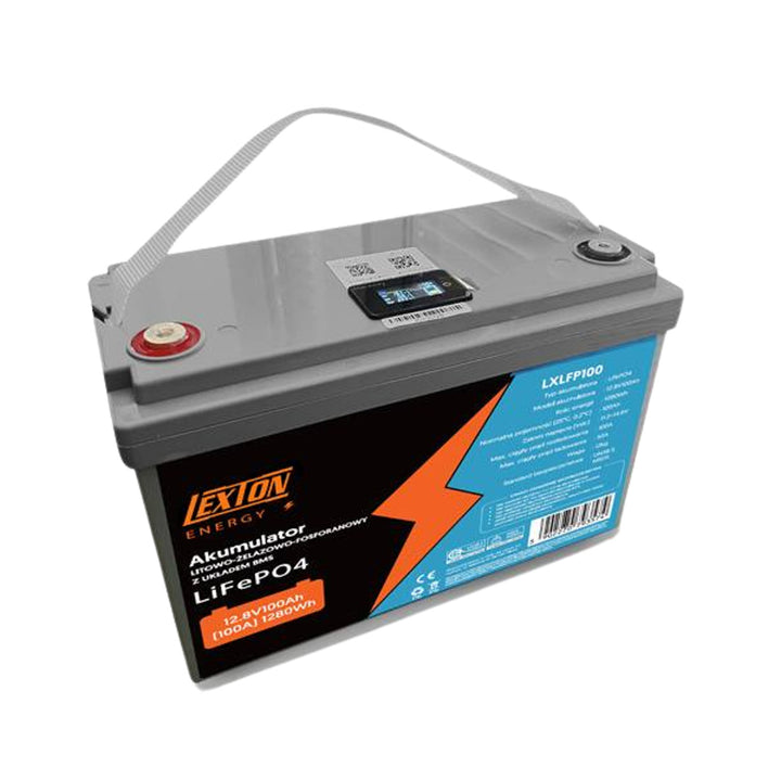 Batéria Lexton LiFePo4, lítium-železitý fosfát, s BMS, 12,8 V, 100 Ah, LXLFP100