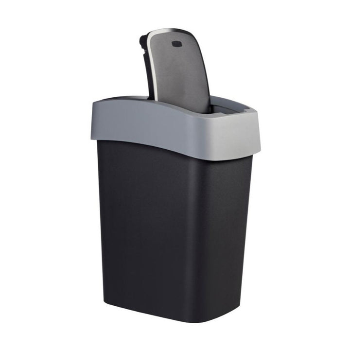 Odpadkový kôš Curver, s vekom, výklopný, 25 l, čierny/strieborný, Flip Bin
