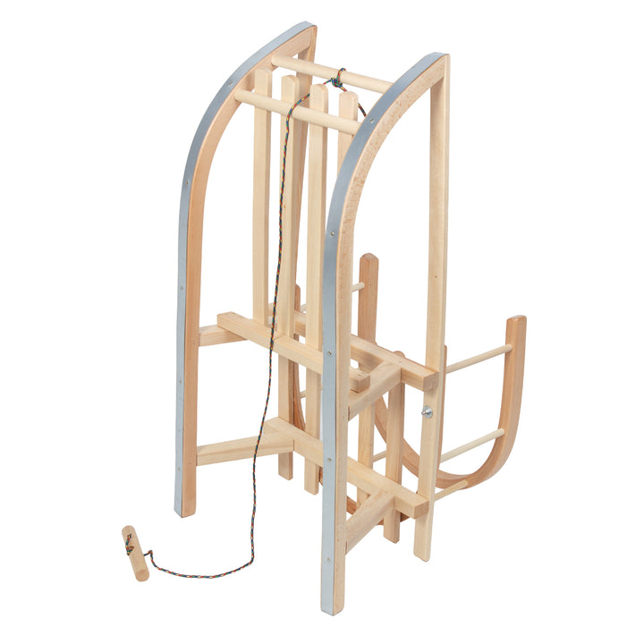 Zelenomodré drevené sánky, operadlo, sedadlo, šnúra, do 100 kg, GB159