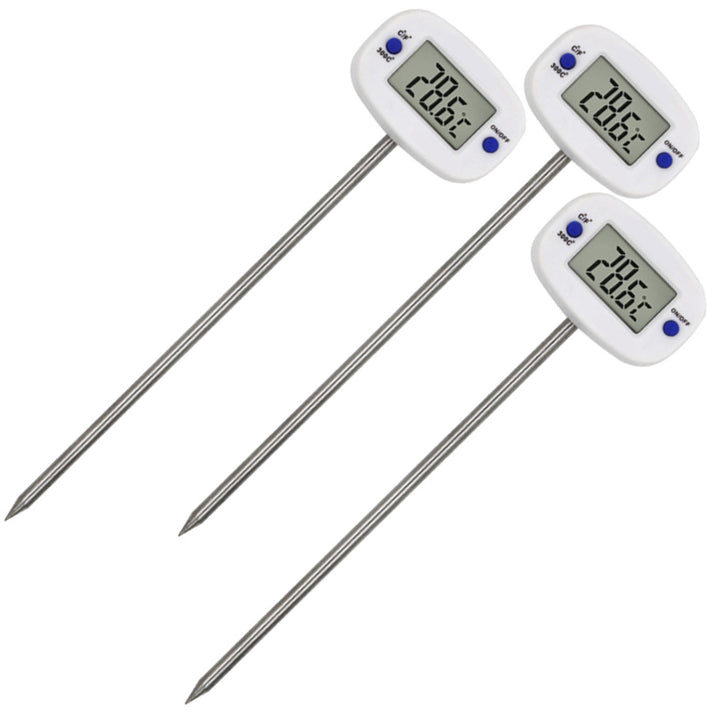 Potravinový teplomer/sonda, zelenomodrý, dĺžka sondy 15 cm, teplotný rozsah -50 °C až +300 °C, presnosť 0,1 °C, GB382, 3 kusy