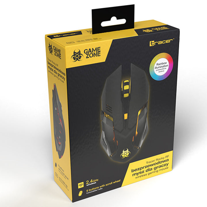 Herná myš Tracer, bezdrôtová, 500mAh batéria, 3200 DPI, Gamezone Rocky RF Nano
