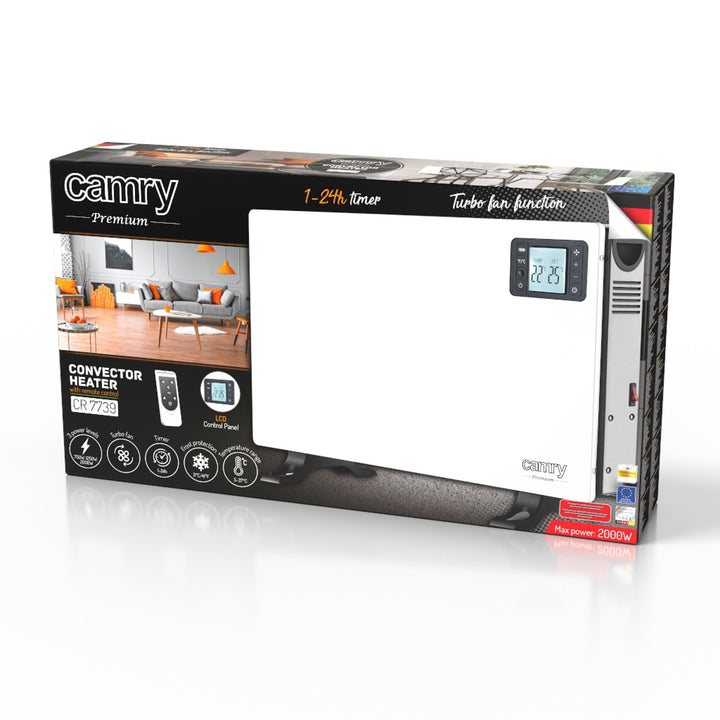 Konvektor Camry, výkon 2000 W, LCD panel, diaľkové ovládanie, časovač, termostat, CR 7739