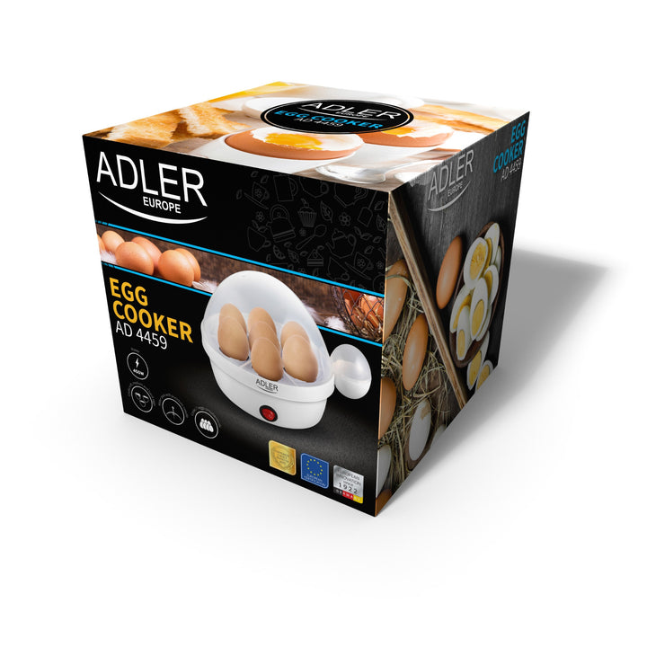 Automatický varič vajec Adler, na 7 vajec, výkon 450 W, biely, AD 4459